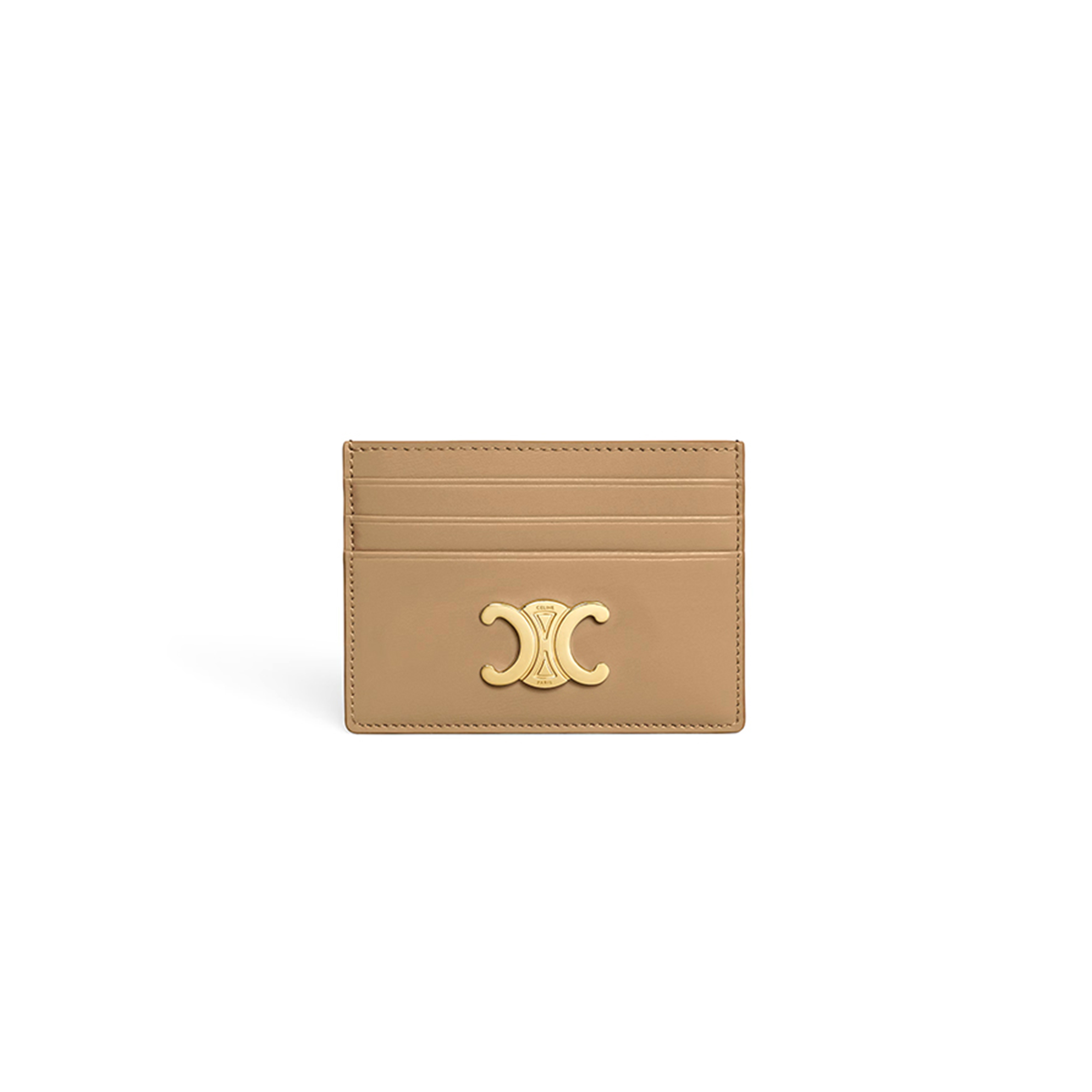 Ce1i*e card holder triomphe in shiny calfskin 10l833dpv.18ae (11*8*0.3cm)